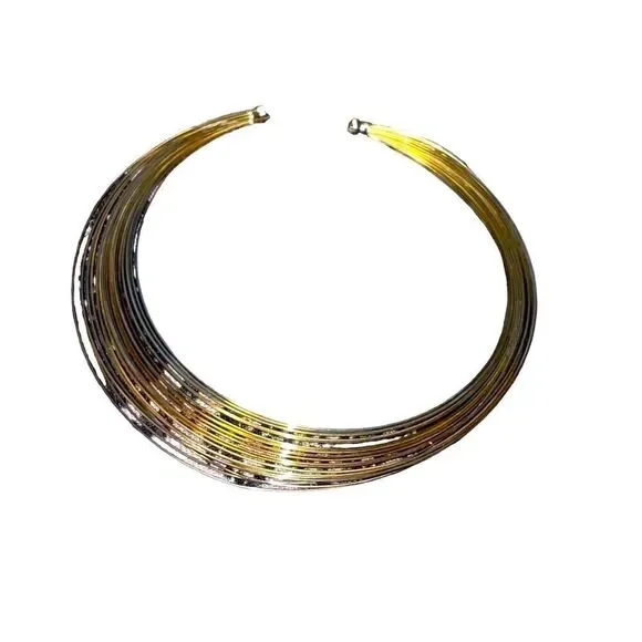 1960’s Mixed Metal Collar Choker Necklace - Picture 4 of 9